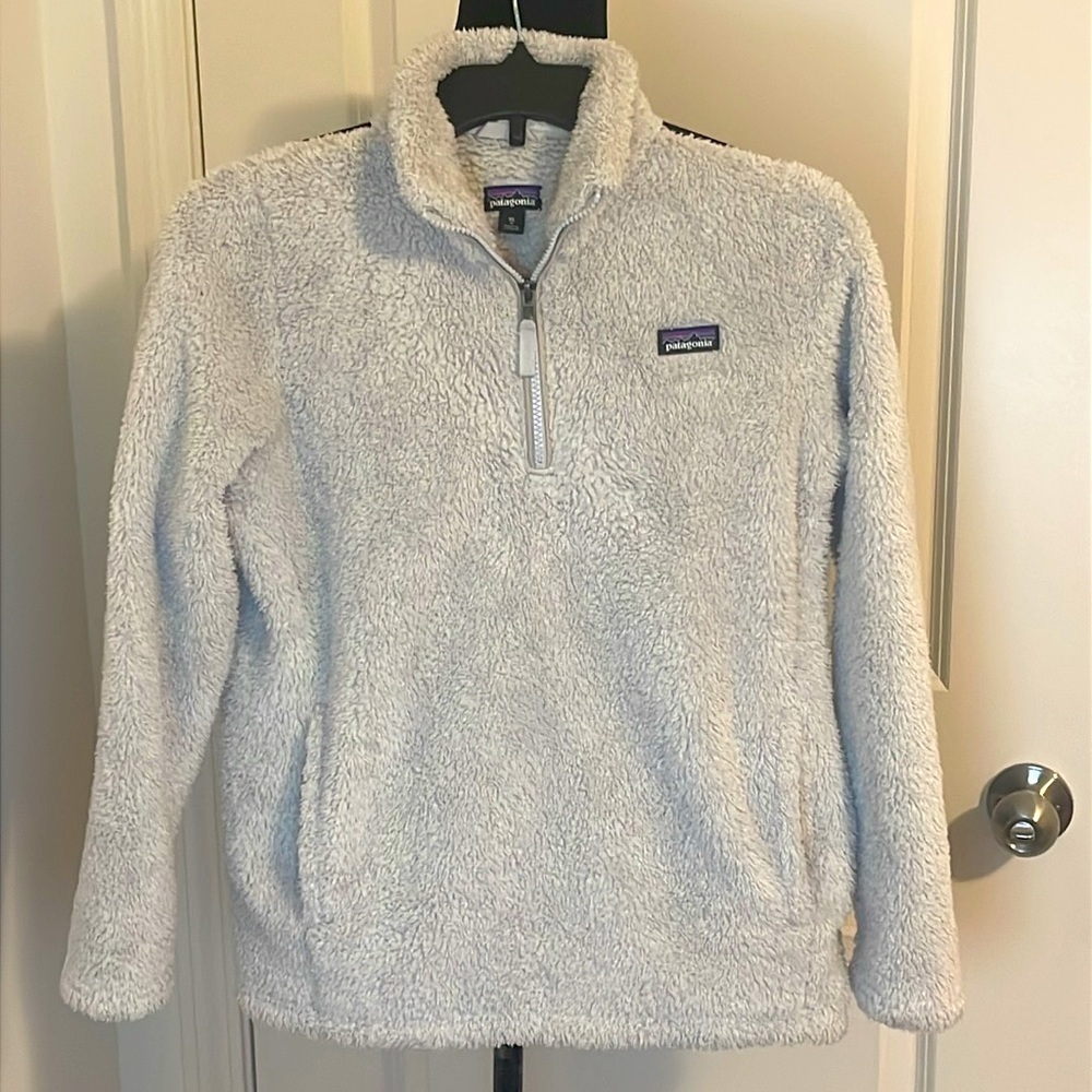PATAGONIA GRAY Fleece Pullover 3/4 Zip Furry SIZE XL (14)